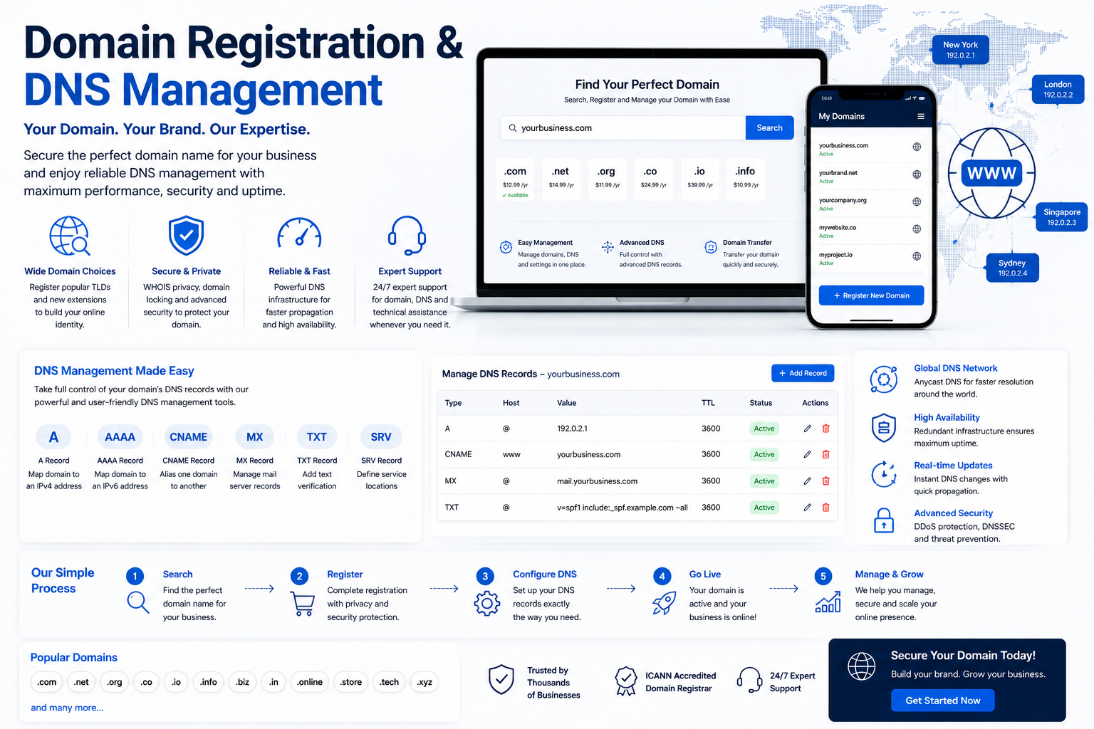 Domain Registration & DNS Management